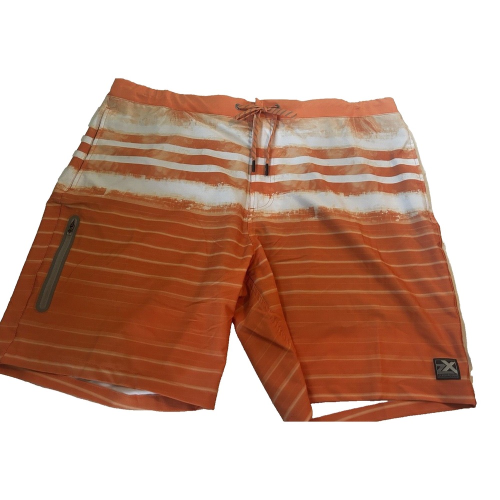 Swimsuit ZeroXposur Men's Orange White Trunks Bathing Suit Swim New XXL BxJJ